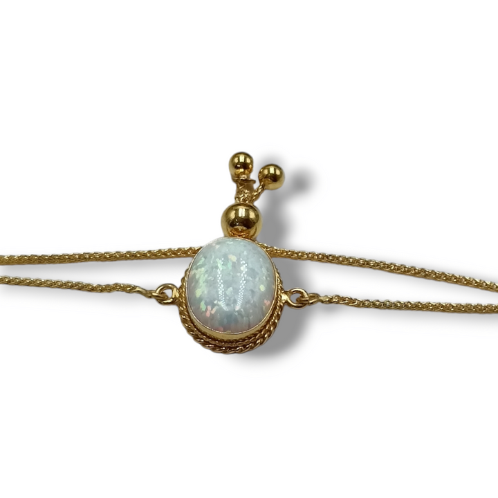 END OF COLLECTION - Sparkling White Opal Bracelet
