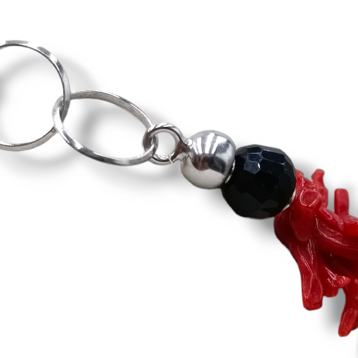 Collana frange in corallo montato su argento