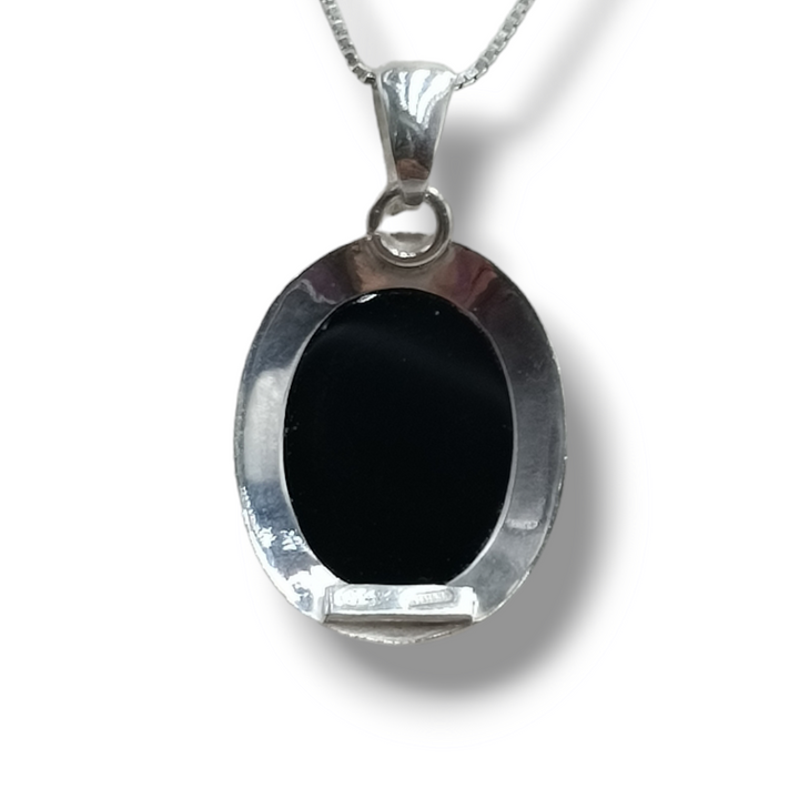 Blue Agate Goddess Pendant Mounted on Silver