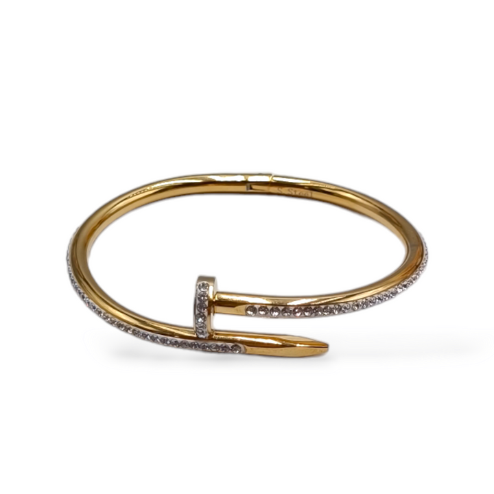 END OF COLLECTION - Zirconia nail bracelet mounted on steel