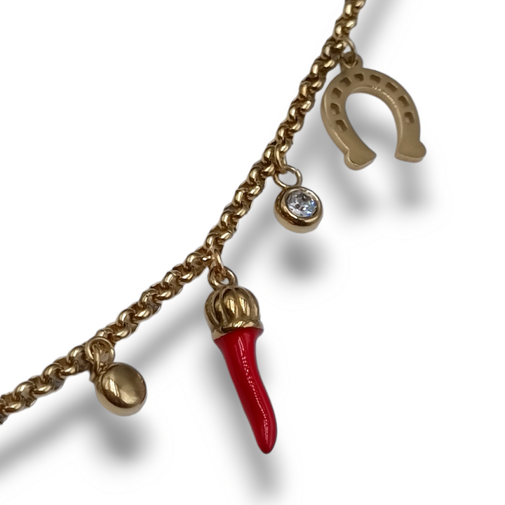 END OF COLLECTION - Lucky charm necklace on silver
