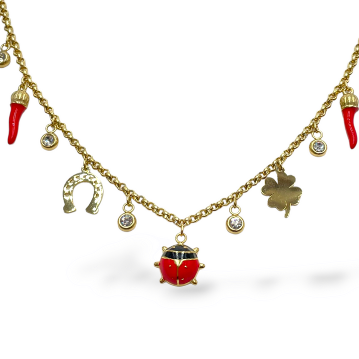 END OF COLLECTION - Lucky charm necklace on silver