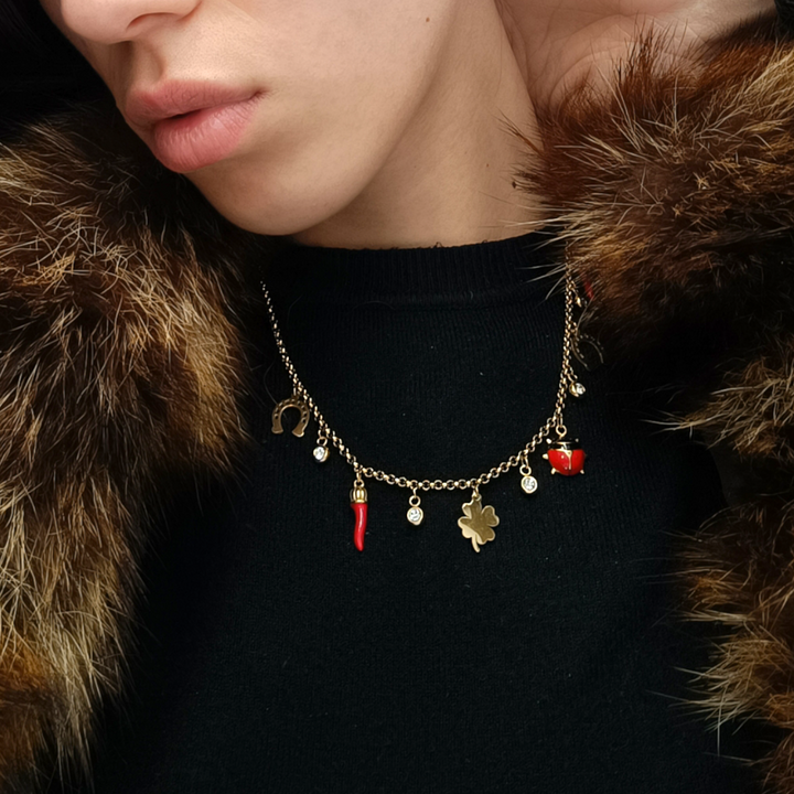END OF COLLECTION - Lucky charm necklace on silver