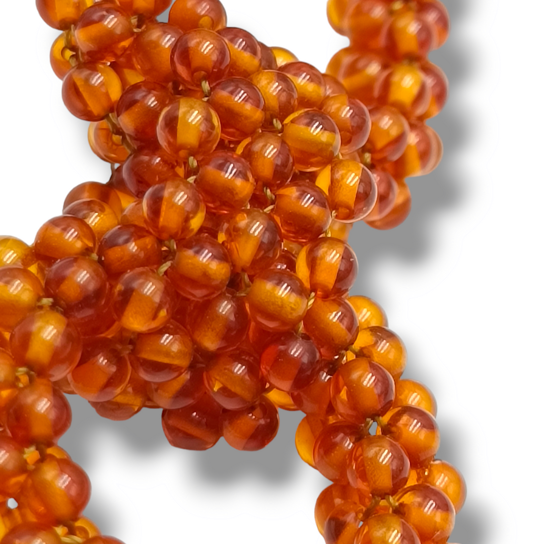 Real amber necklace in fabric