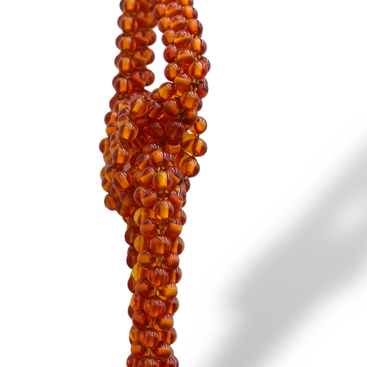 Real amber necklace in fabric