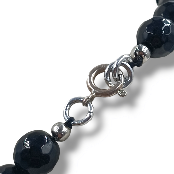Collana ciondolo maschera napoletana in cammeo montato su agata e argento