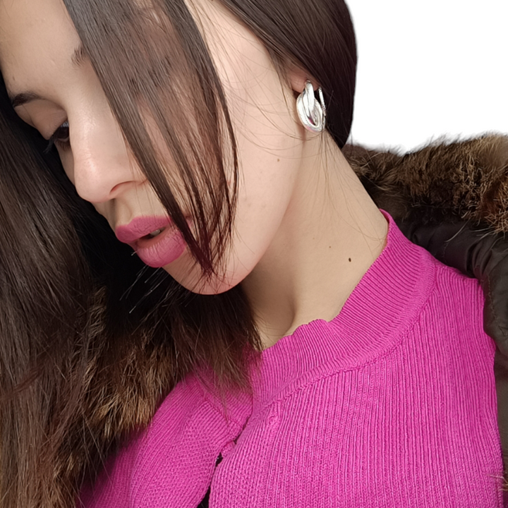 FINE COLLEZIONE - Orecchini cerchio in  argento