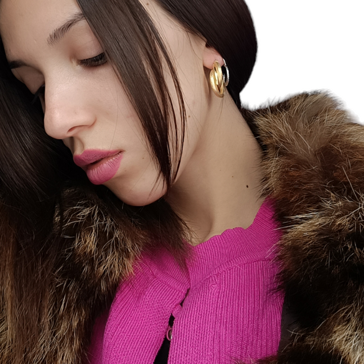 FINE COLLEZIONE - Orecchini cerchio in  argento