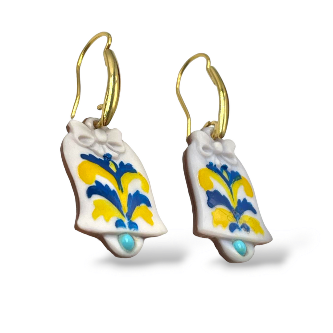 Vietri bell earrings without cameo mounted on silver