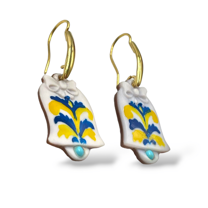 Vietri bell earrings without cameo mounted on silver