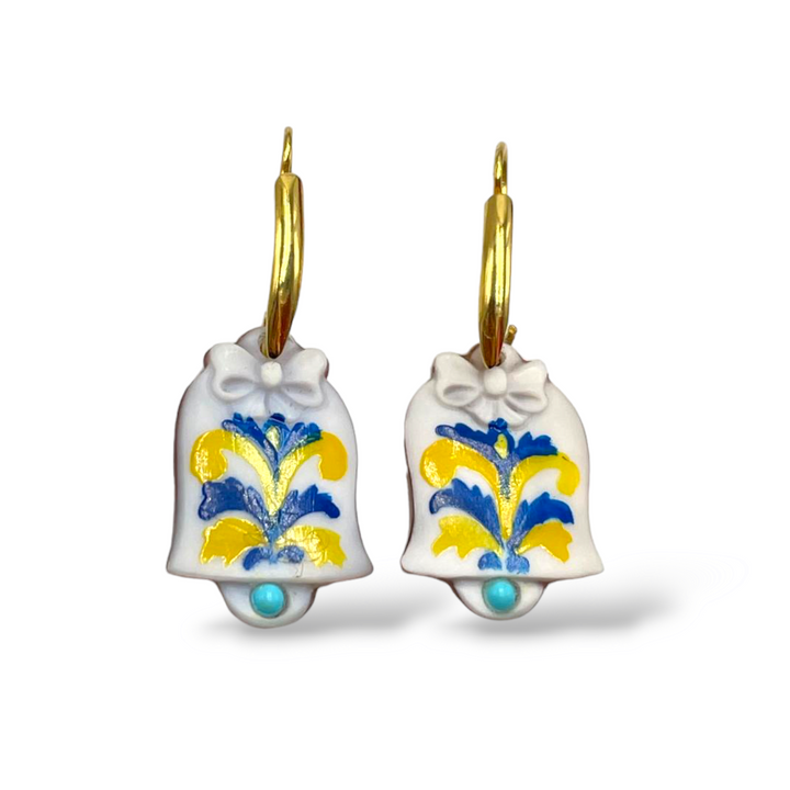 Vietri bell earrings without cameo mounted on silver