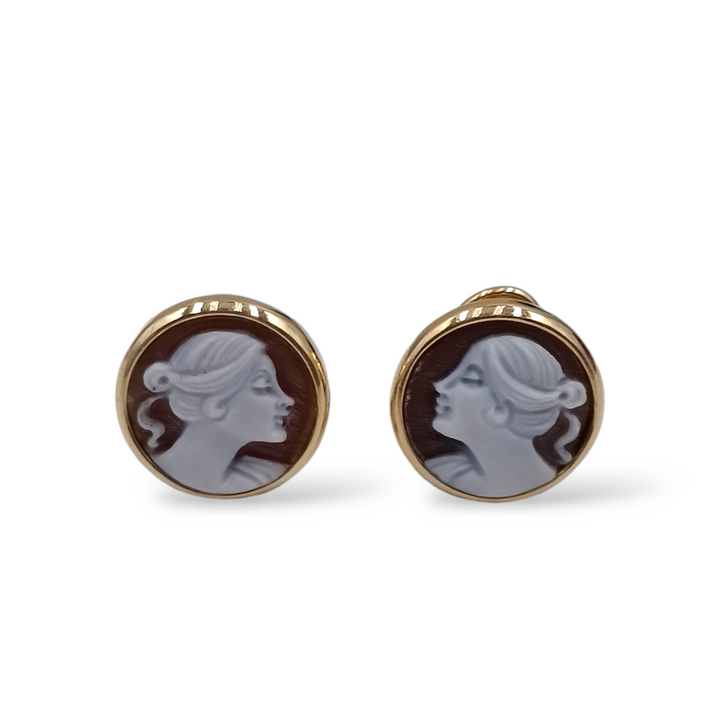 800 cameo earrings mounted on silver
