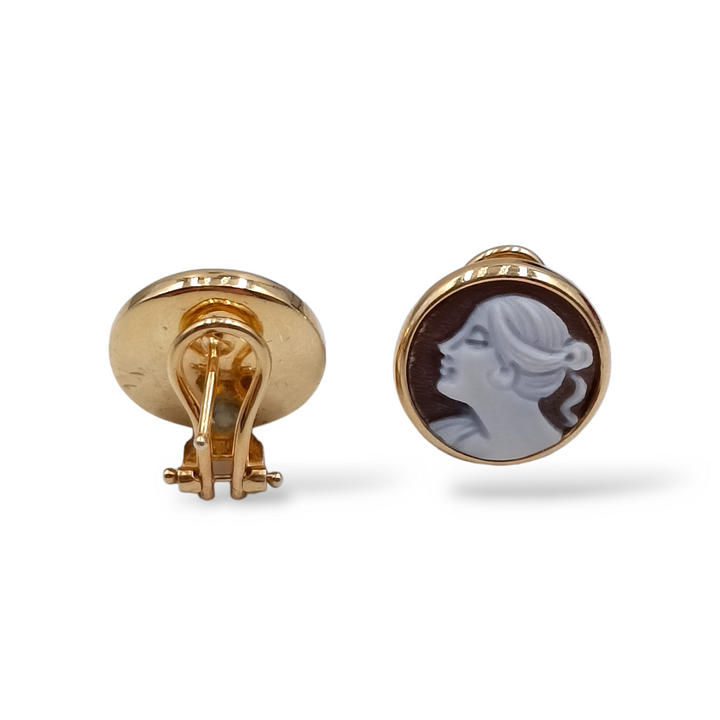 800 cameo earrings mounted on silver