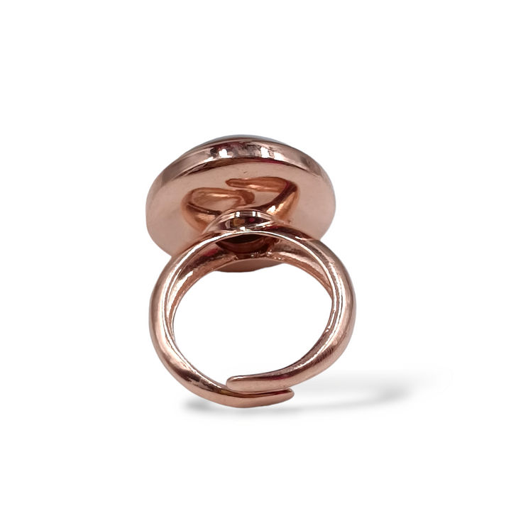 Sun moon ring in cameo and silver