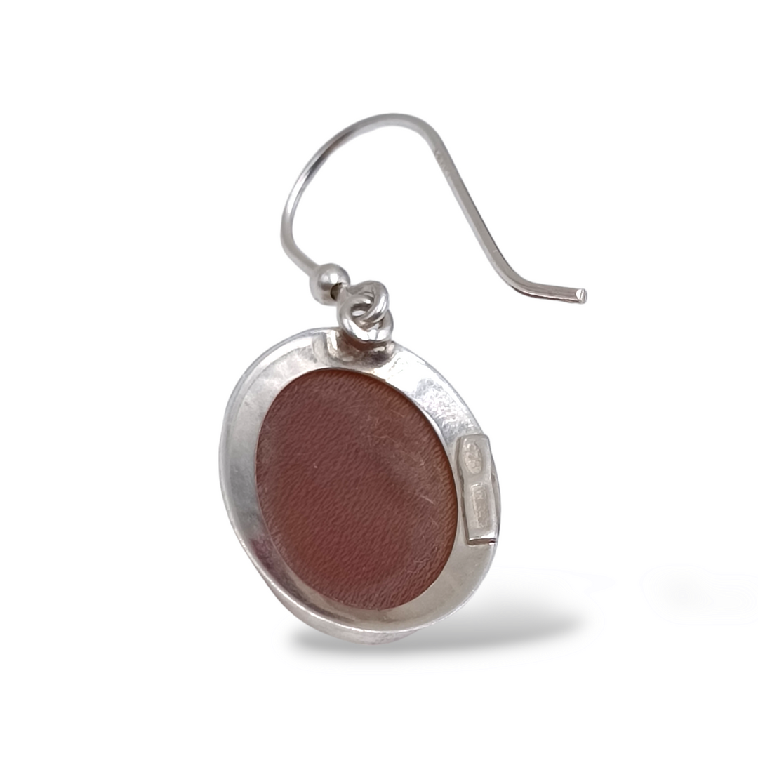 Goddess cameo earrings mounted on silver