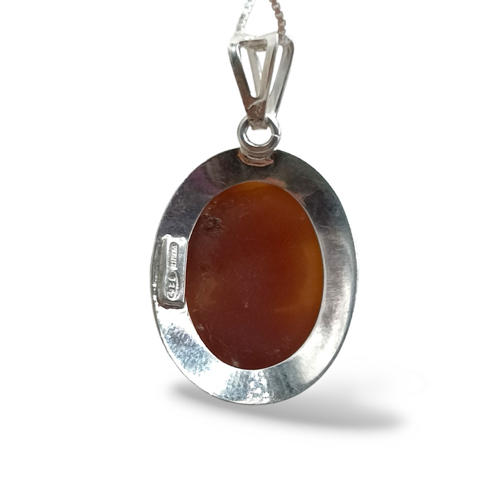 19th century goddess pendant in cameo mounted on silver