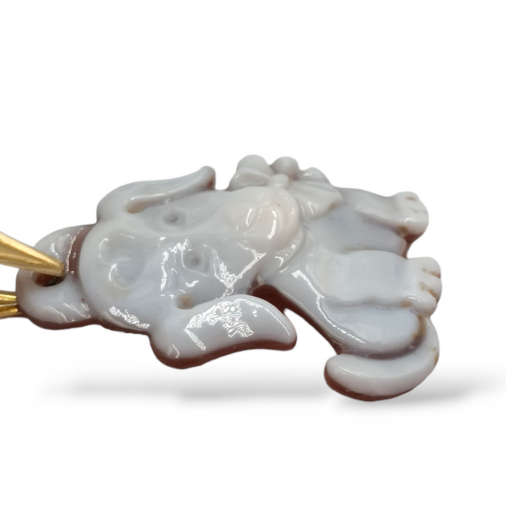 Cameo dog pendant mounted on silver