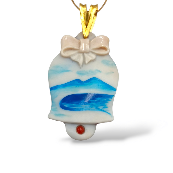 Capri bell pendant in cameo mounted on silver