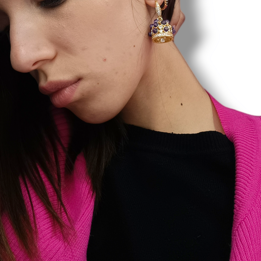END OF COLLECTION - Bell earrings in zirconia
