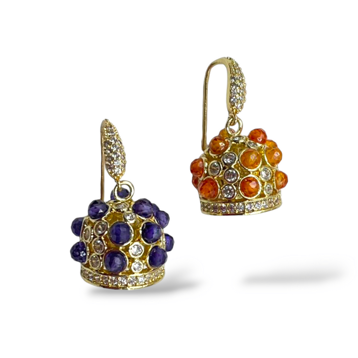 END OF COLLECTION - Bell earrings in zirconia