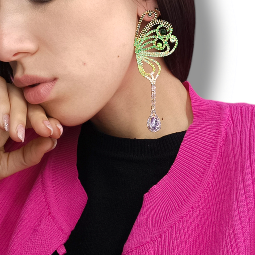END OF COLLECTION - Butterfly earrings in zirconia