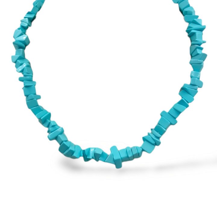 END OF COLLECTION - Turquoise Pasta Cube Necklace