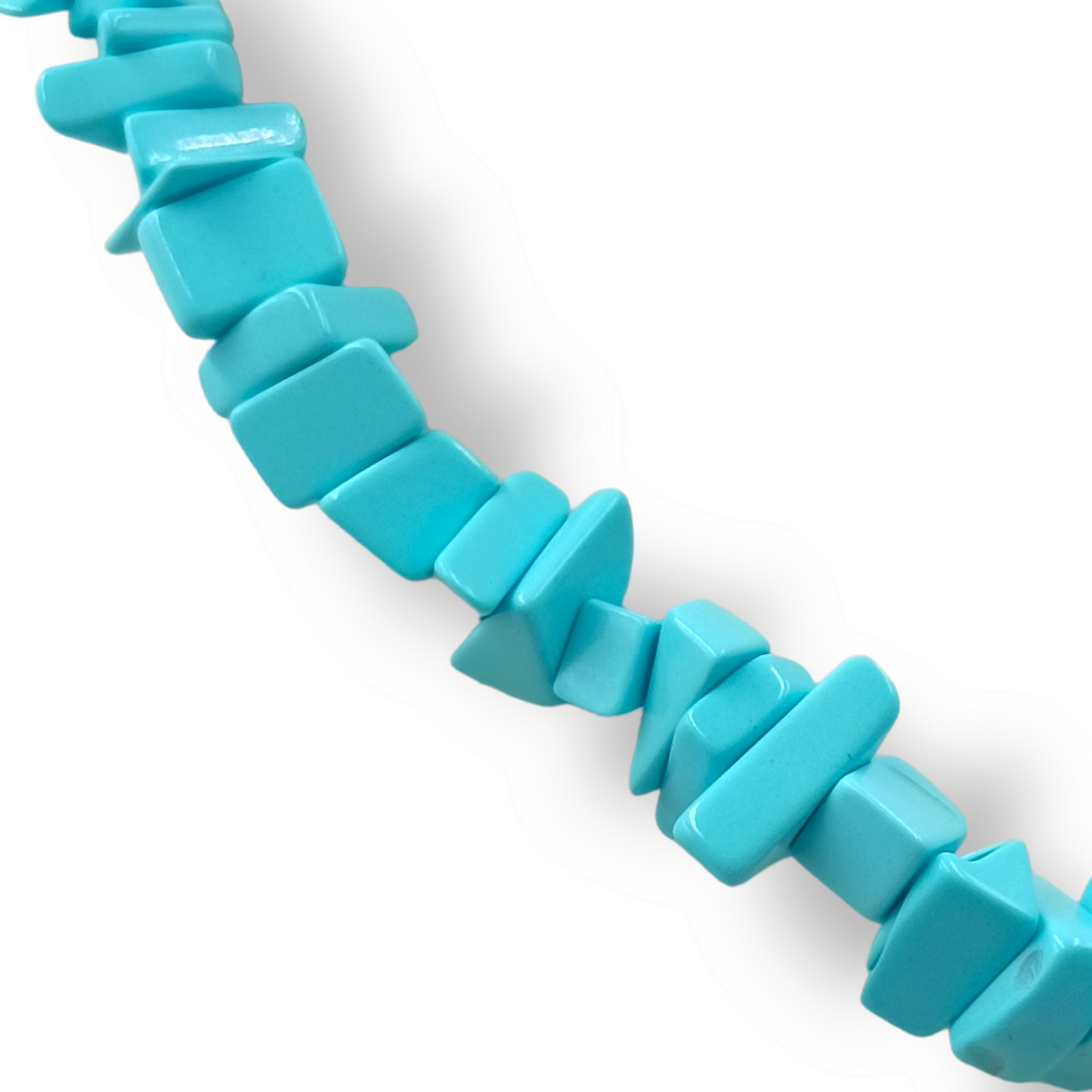 END OF COLLECTION - Turquoise Pasta Cube Necklace