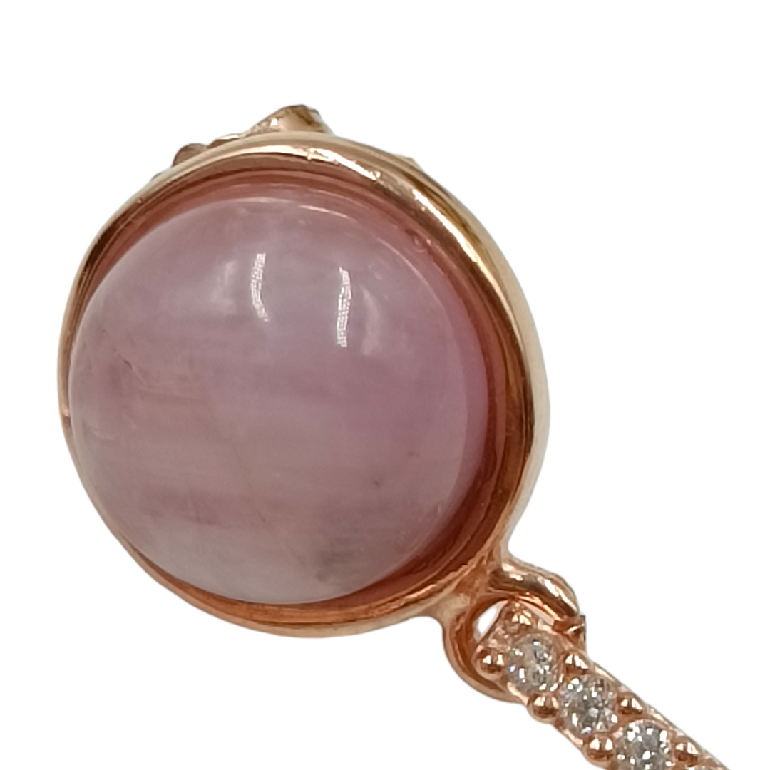Orecchini cuore in corallo e kunzite montati su argento