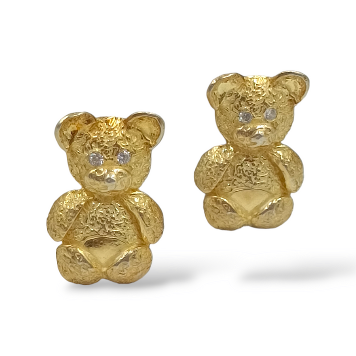 END OF COLLECTION - Gold plated silver bear earrings