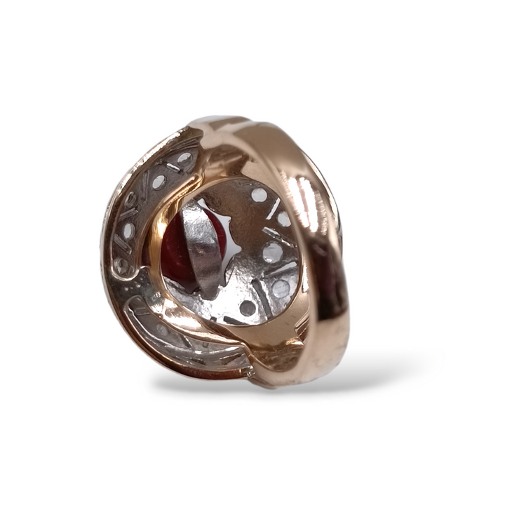 Band ring on red coral