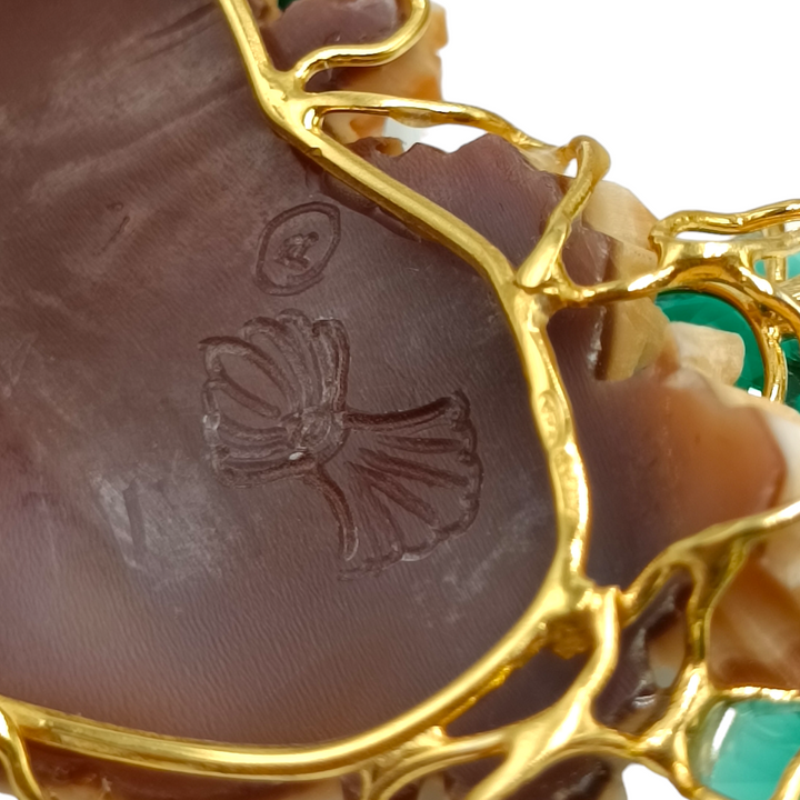 Ciondolo Dea Psiche in cammeo montato su argento