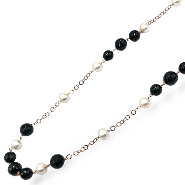 LAUNCH OFFER - Agate and pearl necklace
