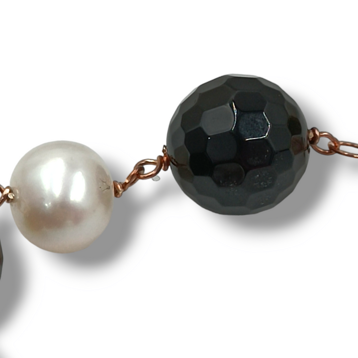 LAUNCH OFFER - Agate and pearl necklace