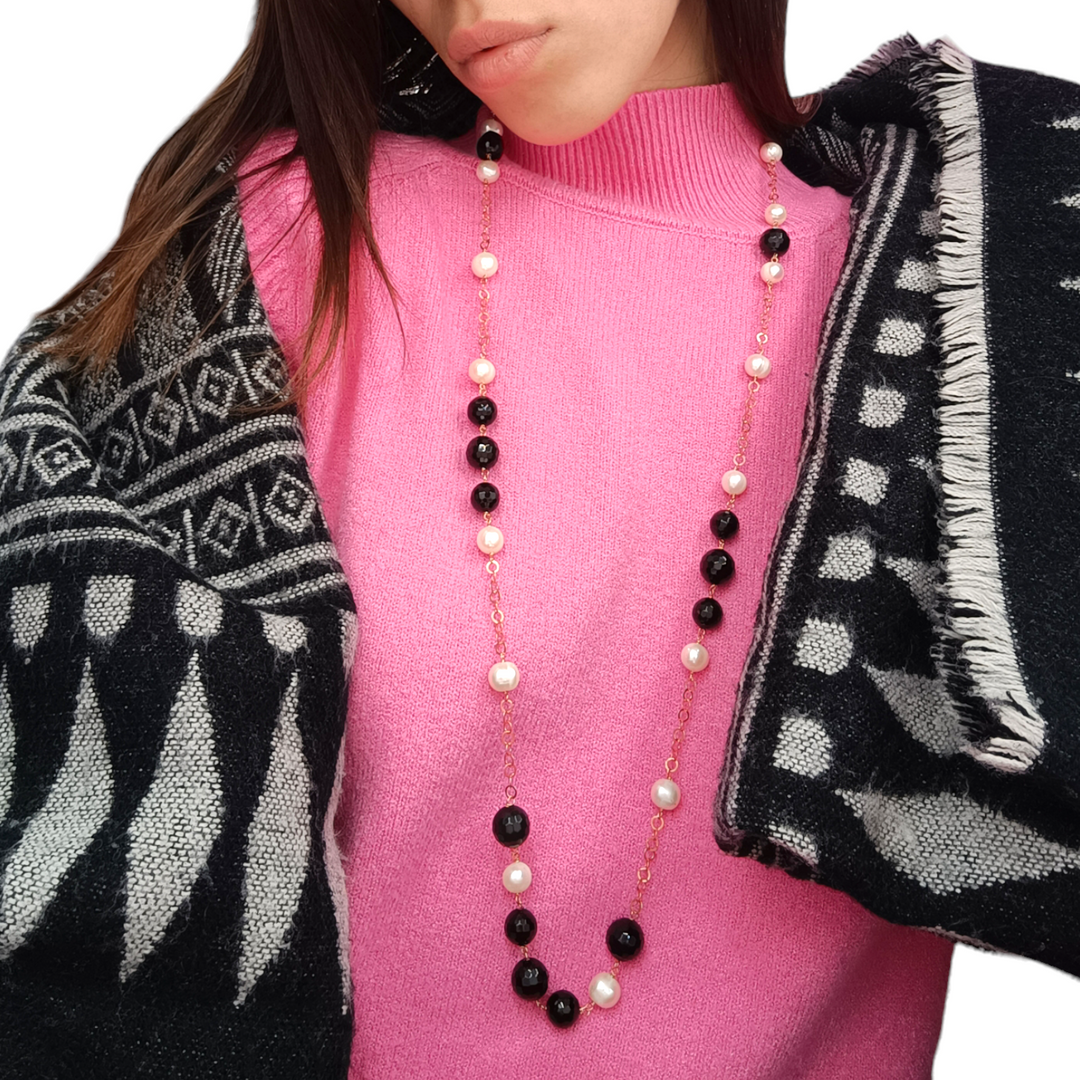 LAUNCH OFFER - Agate and pearl necklace