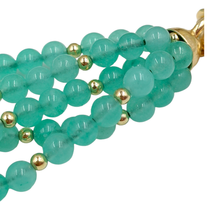 Collana multifilo con quarzo verde