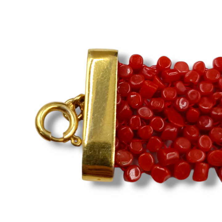 Bracciale dea in corallo e agata montato su argento