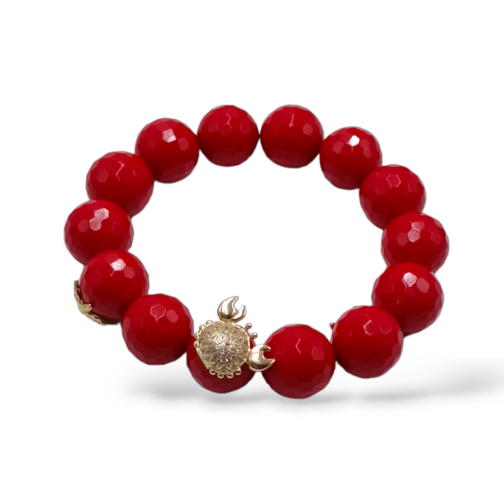 END OF COLLECTION - Marine bracelet in faceted agate mounted on silver