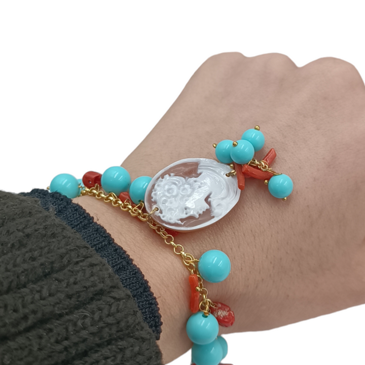 Bracciale dea in cammeo sardonico Lucia Vitiello Gioielli di Napoli