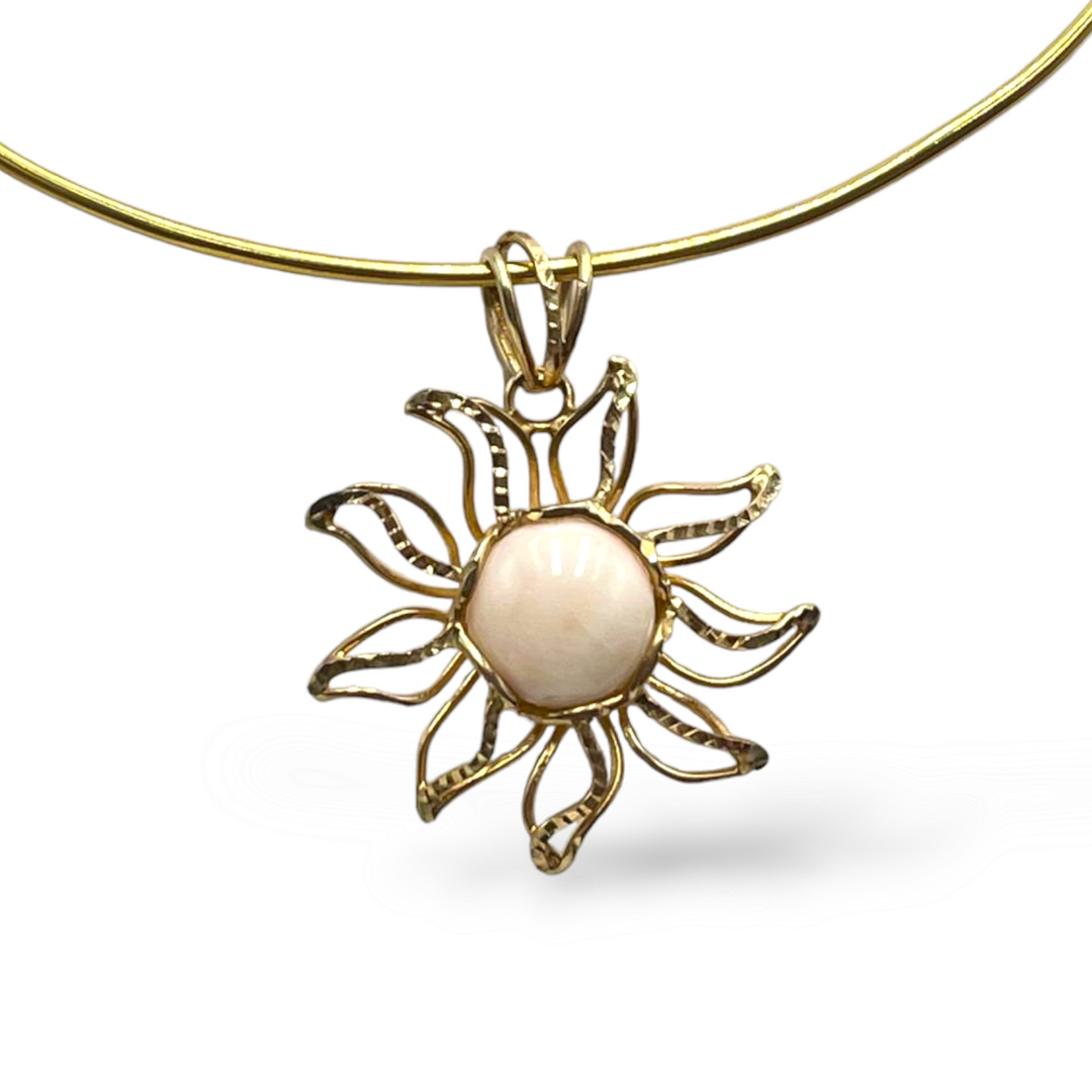 Collana sole in corallo montato su argento Lucia Vitiello Gioielli di Napoli
