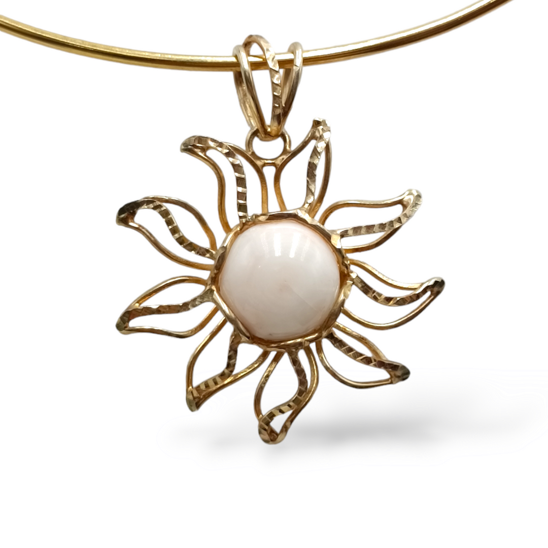 Collana sole in corallo montato su argento Lucia Vitiello Gioielli di Napoli