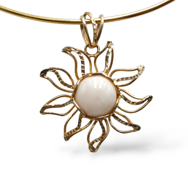 Collana sole in corallo montato su argento Lucia Vitiello Gioielli di Napoli