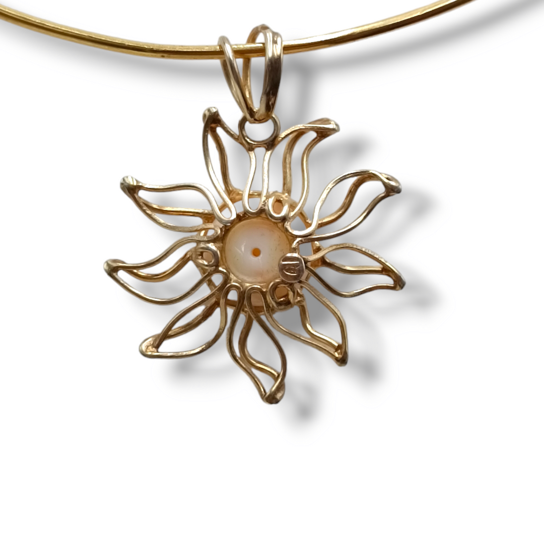 Collana sole in corallo montato su argento Lucia Vitiello Gioielli di Napoli