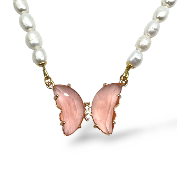 END OF COLLECTION - Crystal Butterfly Necklace