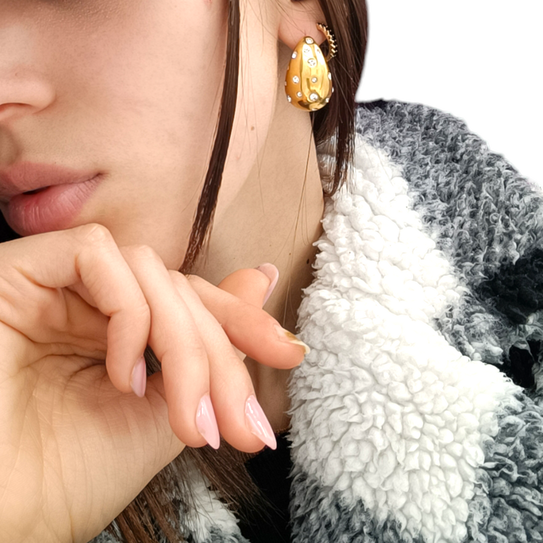END OF COLLECTION - Drop earrings with zirconia