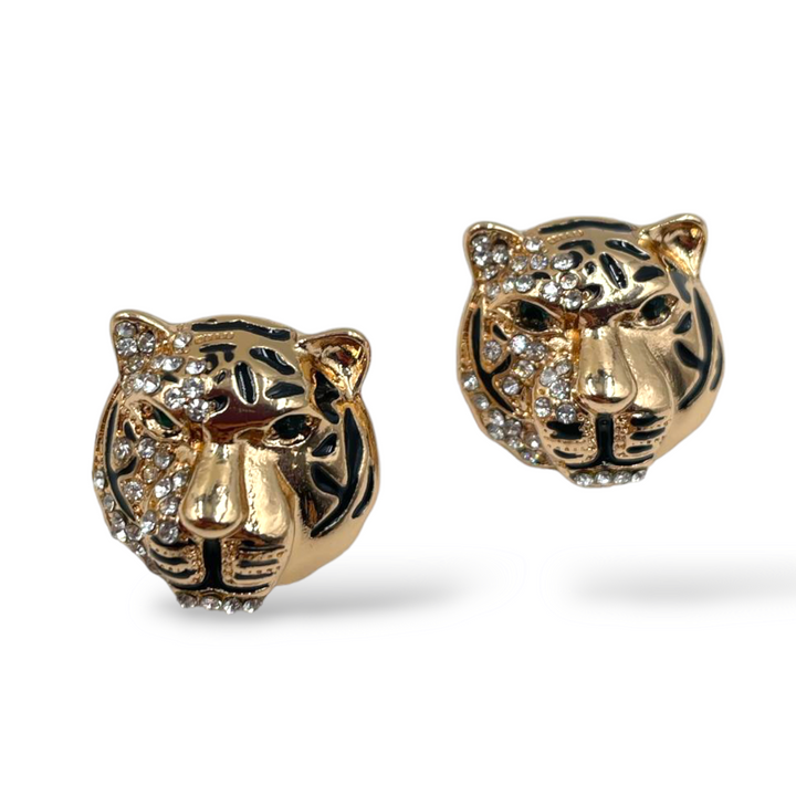 END OF COLLECTION - Tiger earrings in zirconia