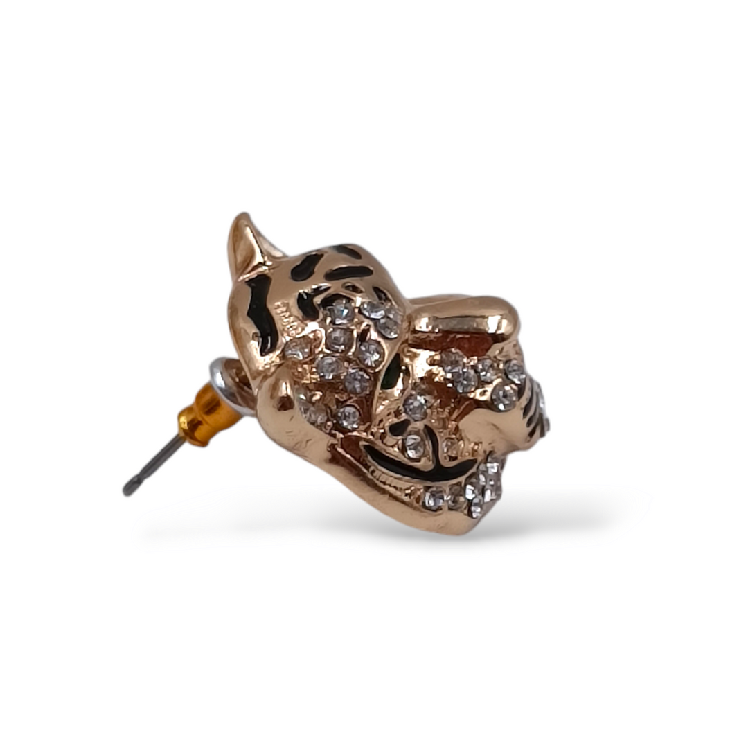 END OF COLLECTION - Tiger earrings in zirconia