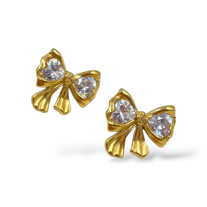 END OF COLLECTION - Zirconia Bow Earrings