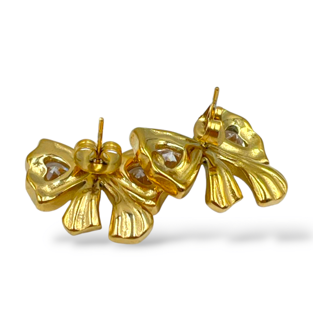 END OF COLLECTION - Zirconia Bow Earrings