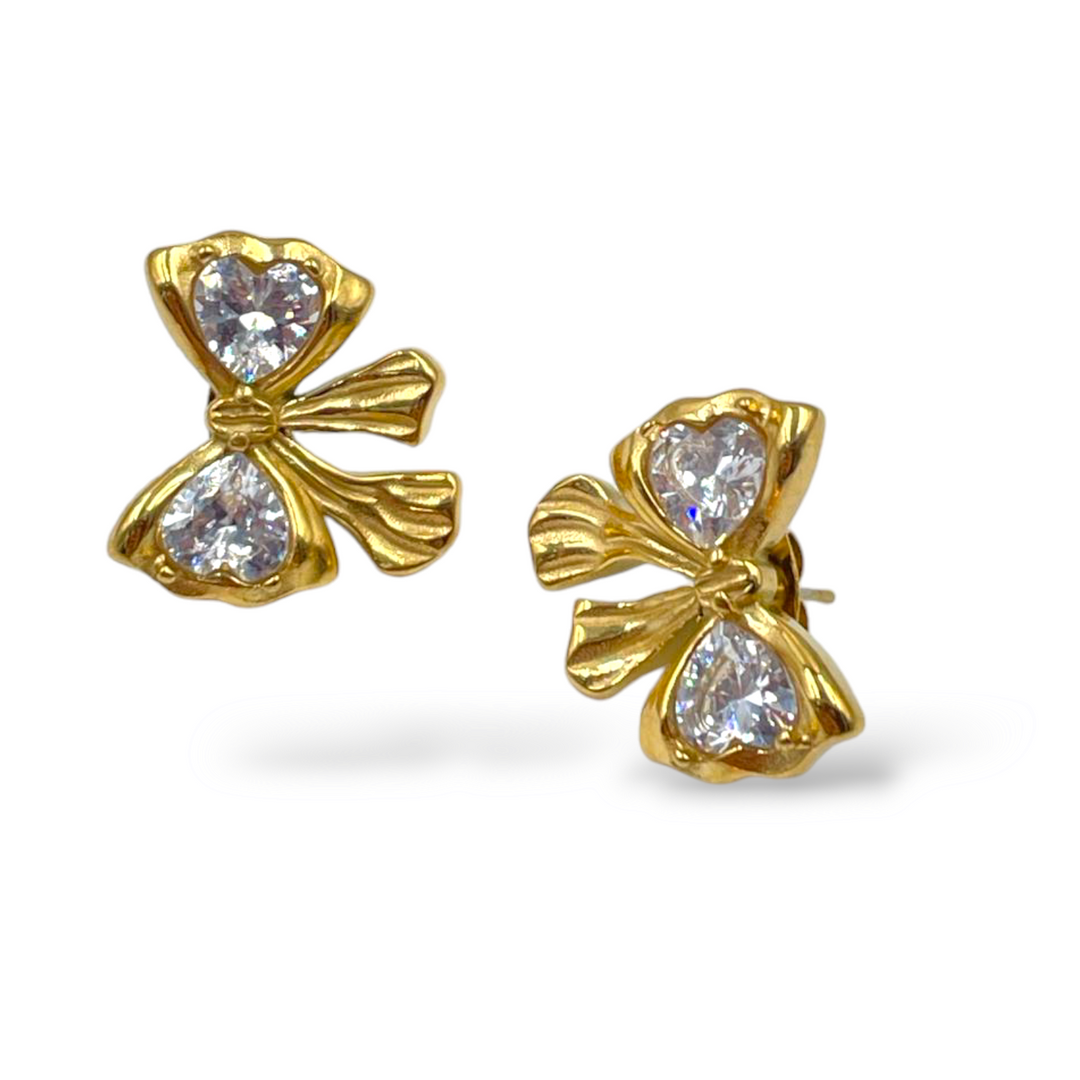END OF COLLECTION - Zirconia Bow Earrings