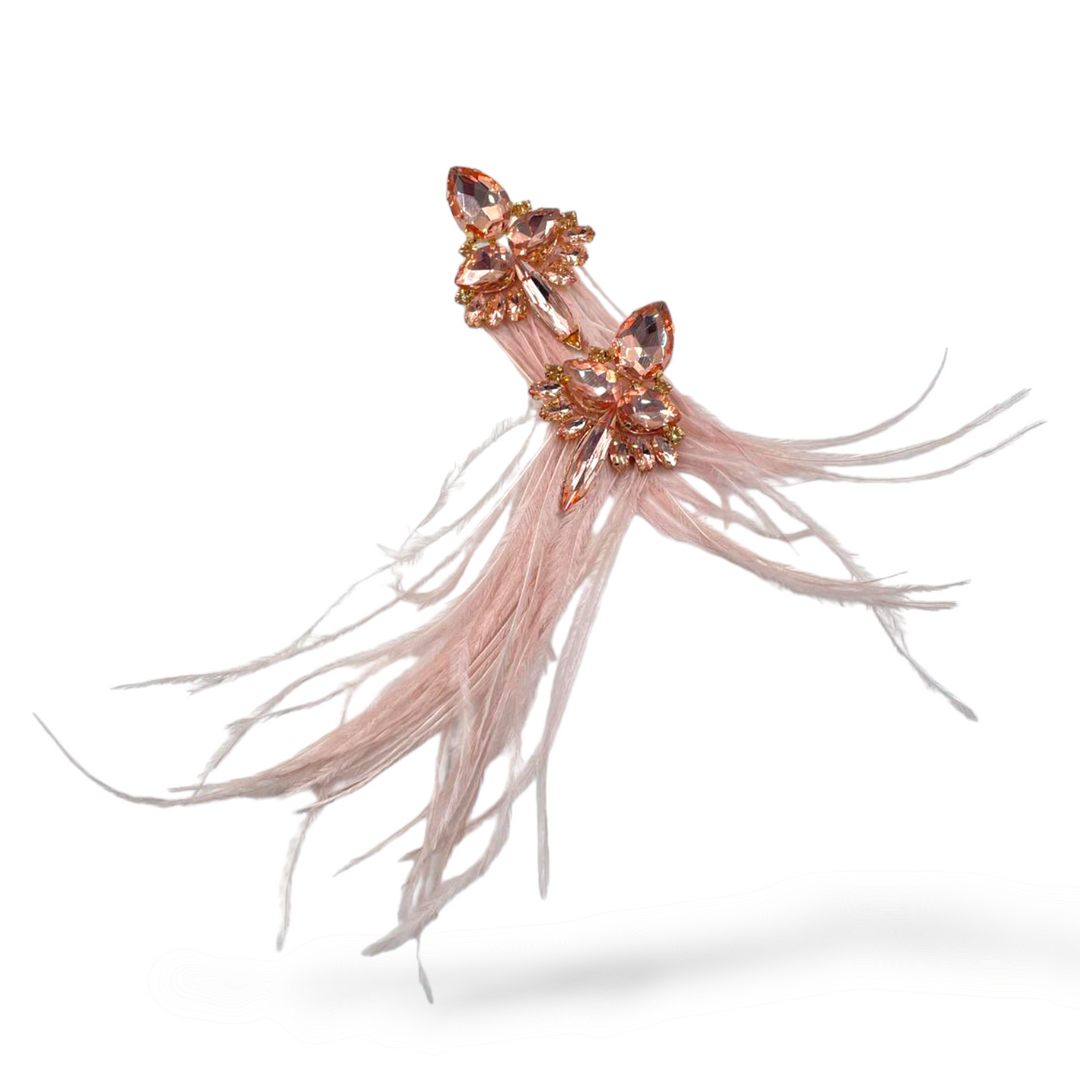 END OF COLLECTION - Feather and zirconia earrings